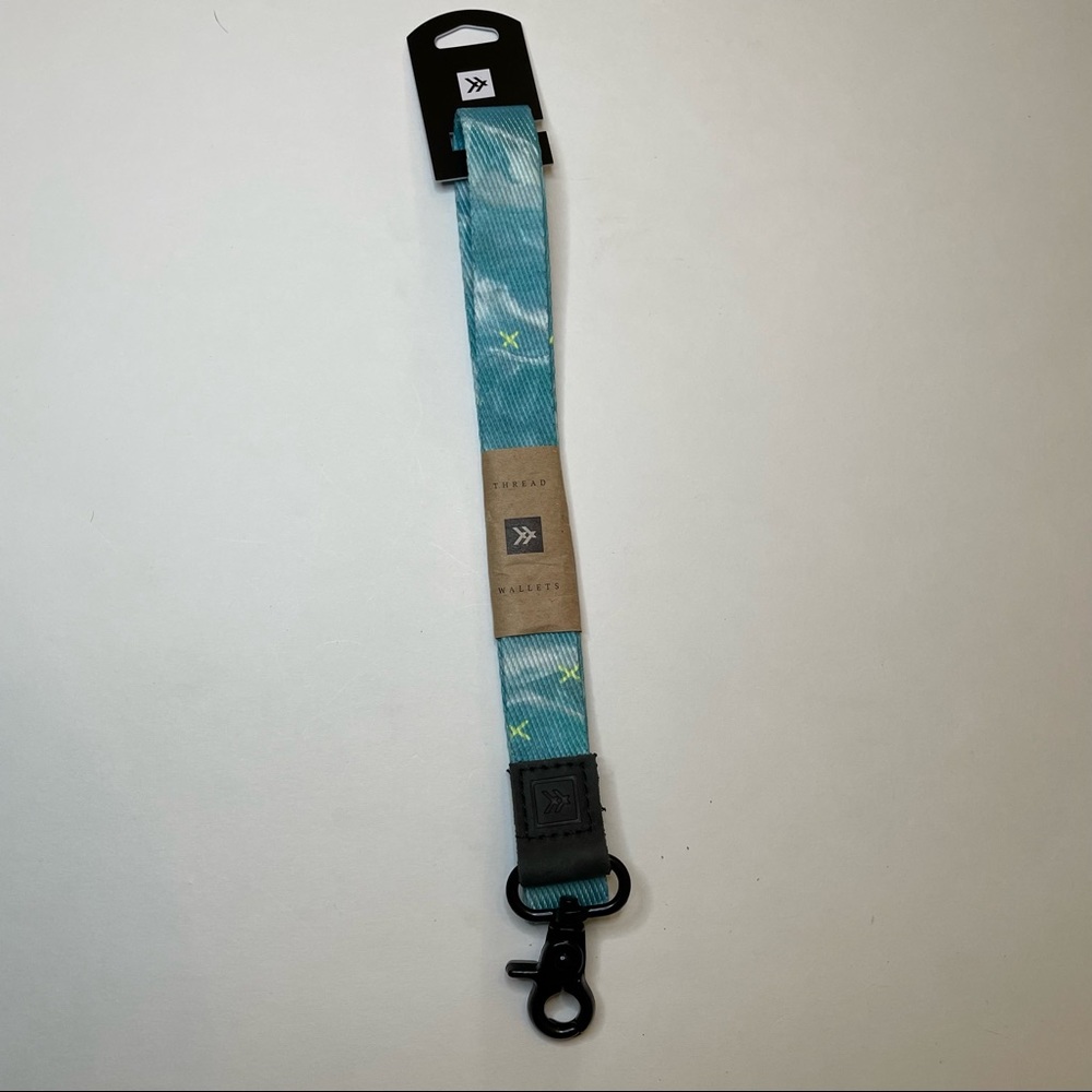 Blue Thread Wallet Lanyard
